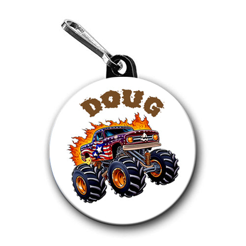 Personalized Zipper Pull Monster Truck Graphics