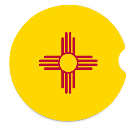 New Mexico Themed Car Coasters With A Colorful New Mexico Flag Graphic