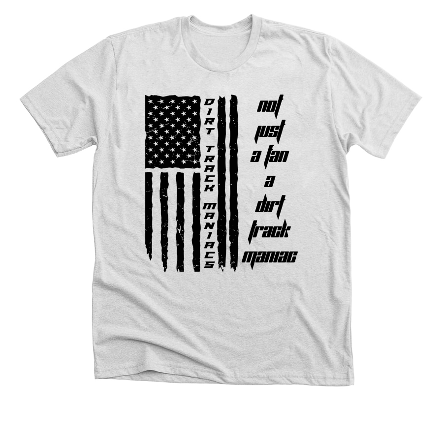 T-shirt featuring a Dirt Track Maniacs Design Flag