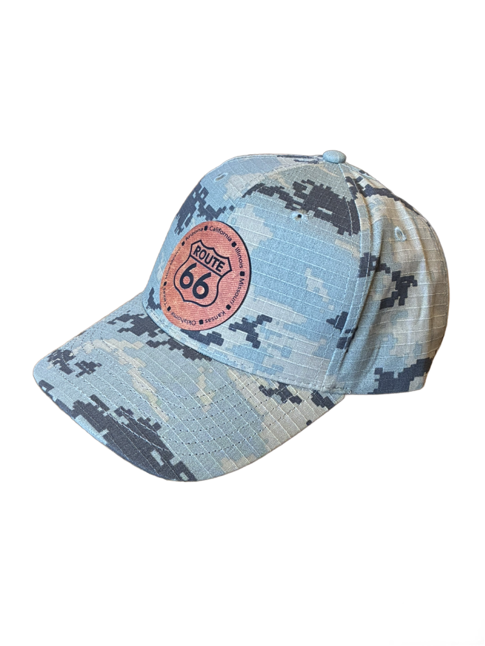 Digital Camo Ripstop Route 66 Logo Adjustable Cap