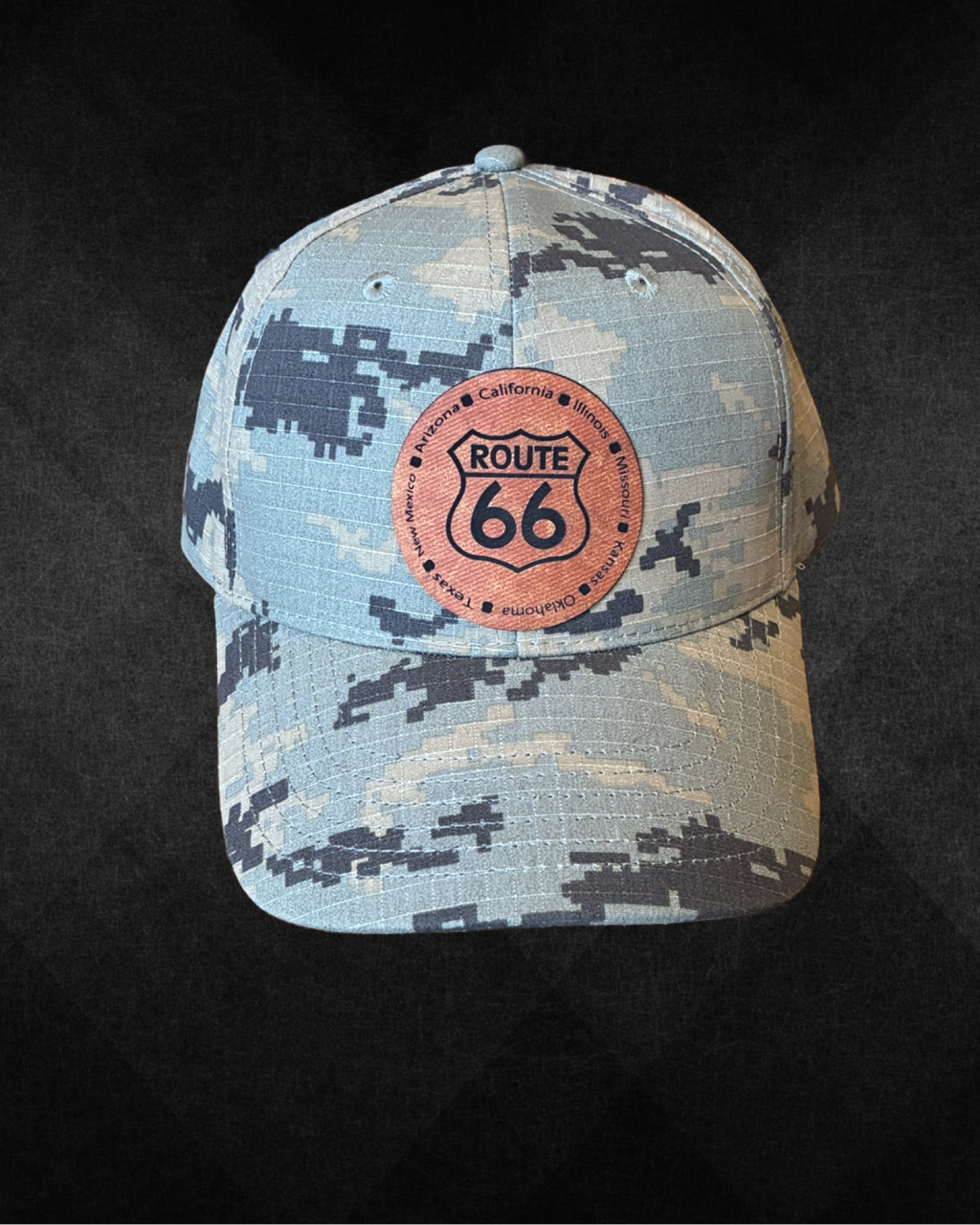 Digital Camo Ripstop Route 66 Logo Adjustable Cap