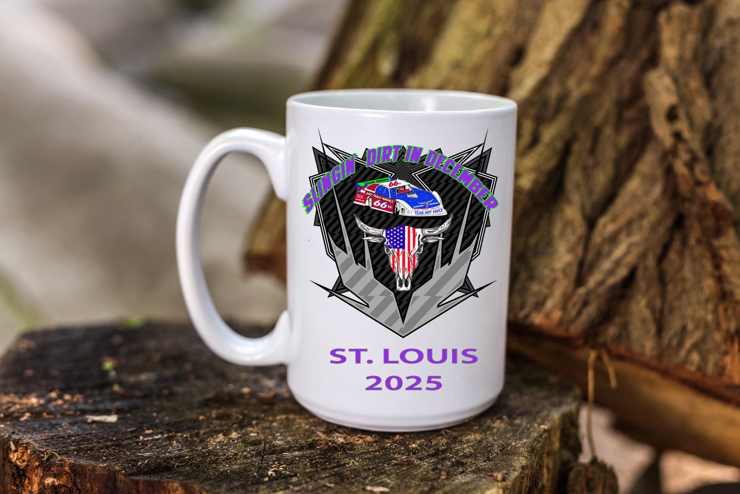 Slingin Dirt in December Coffee Mug With Route 66 Shield