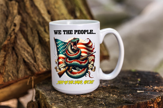 Don't Tread on Me Coffee Mug with Snake and Quote