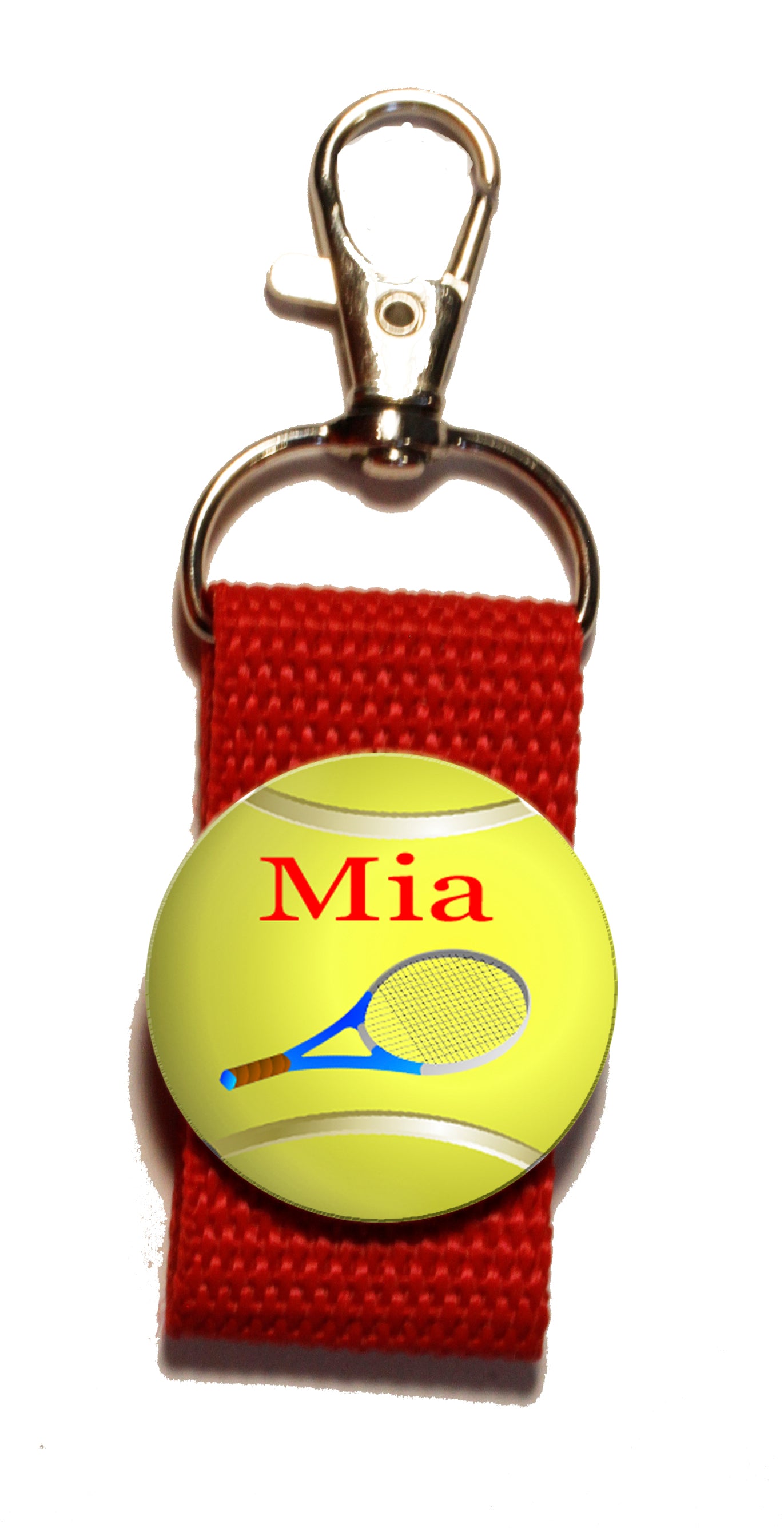 Tennis Strap Zipper Pull Personalized with name