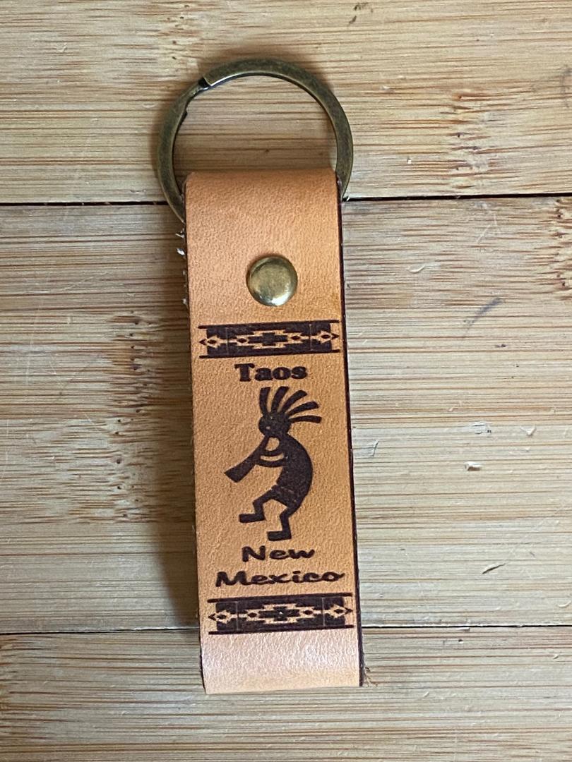 Laser Engraved Leather Key Ring, Military All Gave Some, Some Gave All Graphics
