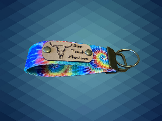 Belt Loop Key Ring with Laser Engraved Dirt Track Maniacs Graphics