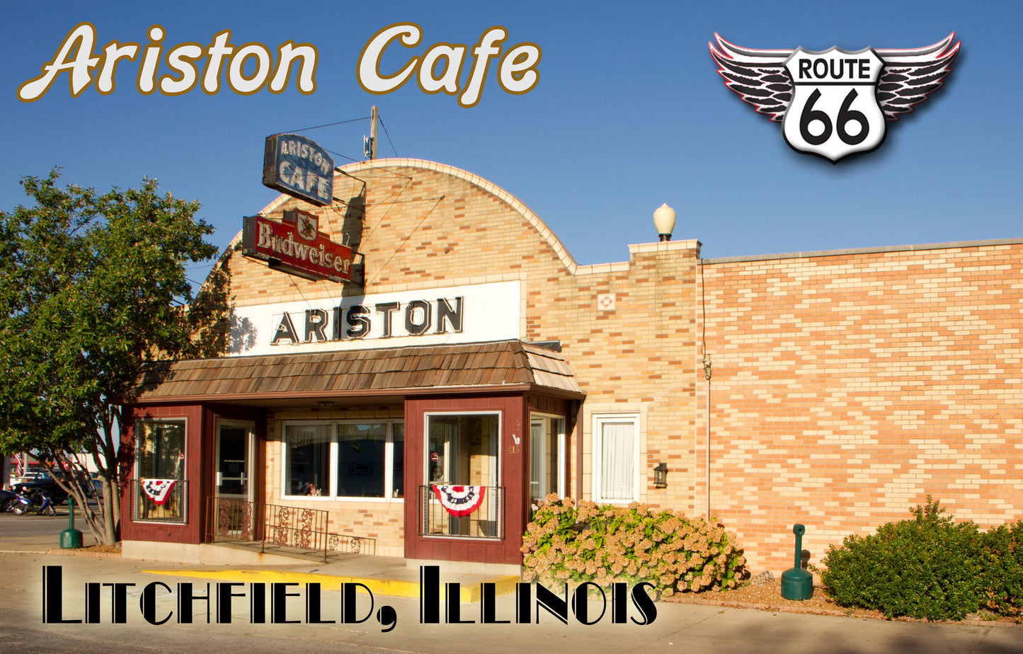 Route 66 Fridge Magnet Ariston Cafe Litchfield, IL