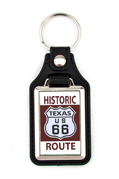 Great looking Route 66 Keyring featuring a brown design and the Route 66 state of your choice