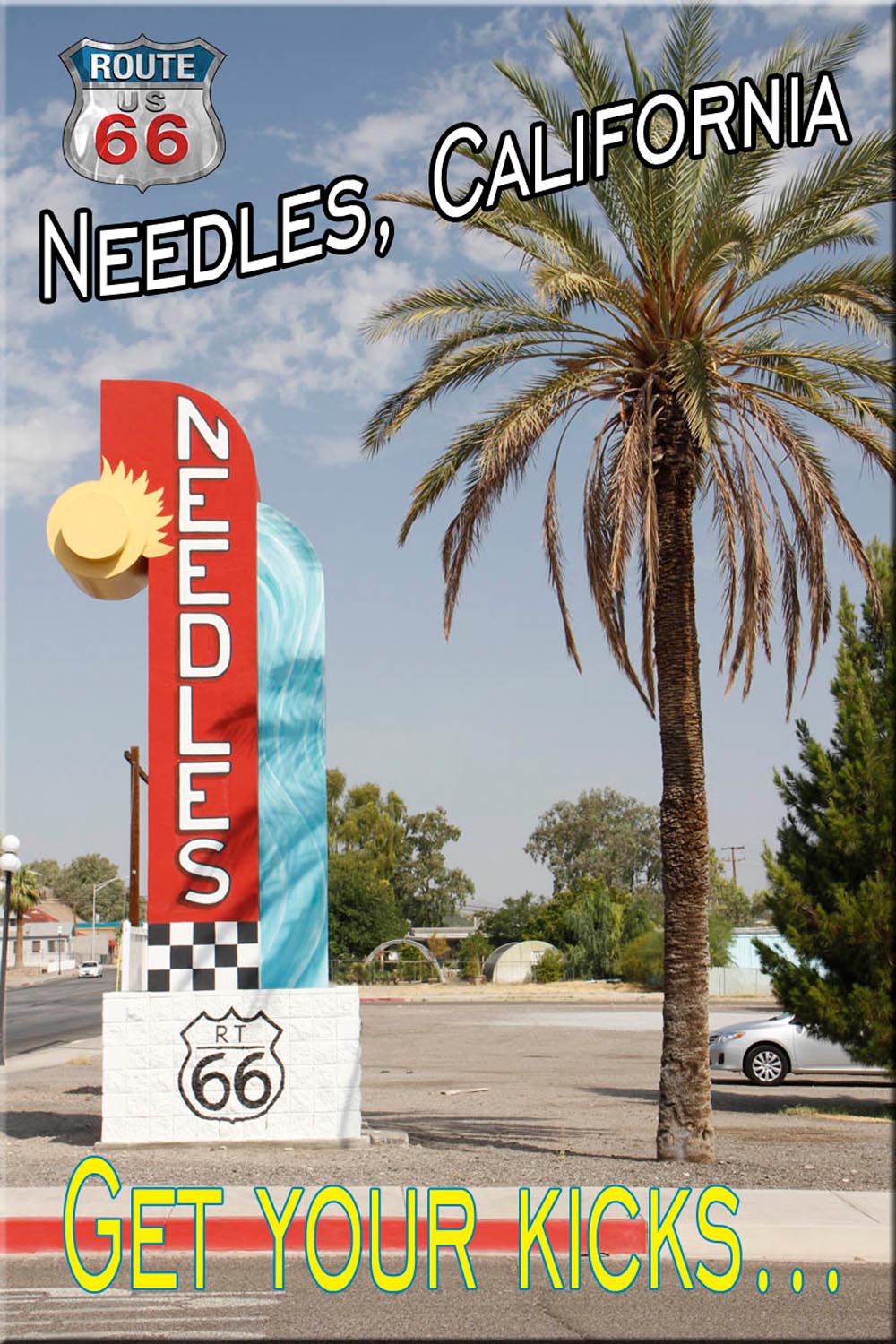 Route 66 Fridge Magnet featuring an image in Needles, CA